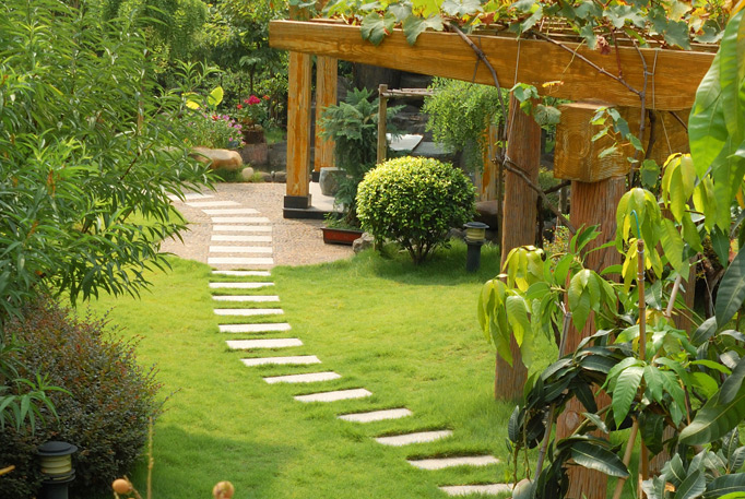Landscaping with grass