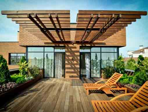 Roof garden design, green roof (green wall)