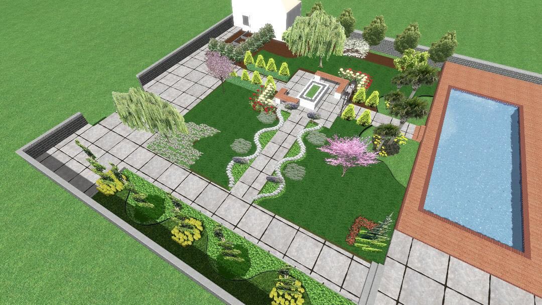 طراحی فضای سبز حیاط ویلایی