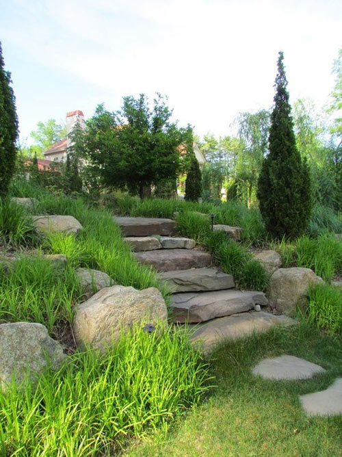 طراحی فضای سبز با سنگ